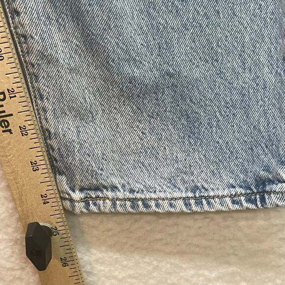 Levis Jeans Womens 27 Blue Wedgie Straight Button Fly Distressed Retro Mid Rise - Picture 13 of 14